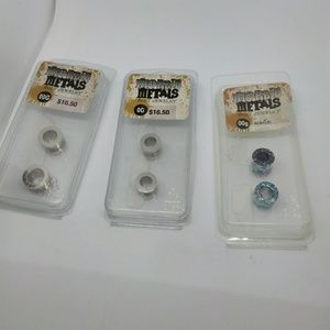 Three Morbid Metals ear guages (earrings spacers)